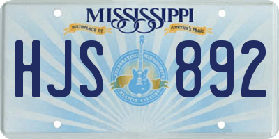MS license plate HJS892