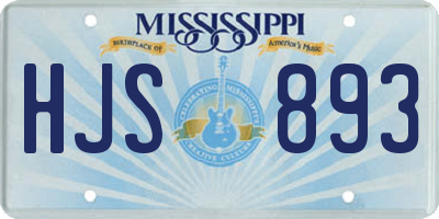 MS license plate HJS893