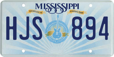 MS license plate HJS894