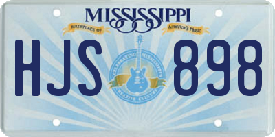 MS license plate HJS898