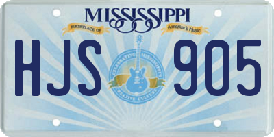 MS license plate HJS905