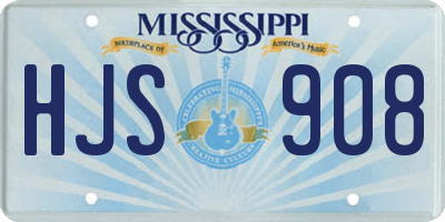 MS license plate HJS908