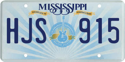 MS license plate HJS915