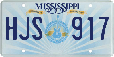 MS license plate HJS917