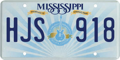 MS license plate HJS918