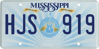 MS license plate HJS919