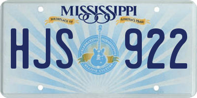 MS license plate HJS922