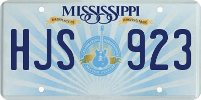 MS license plate HJS923
