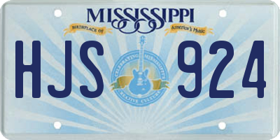 MS license plate HJS924