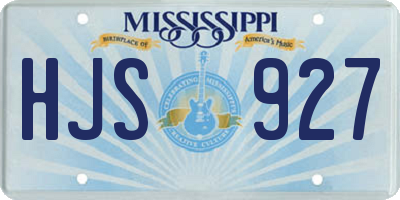 MS license plate HJS927
