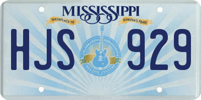 MS license plate HJS929