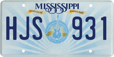 MS license plate HJS931