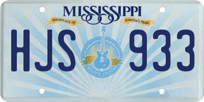 MS license plate HJS933
