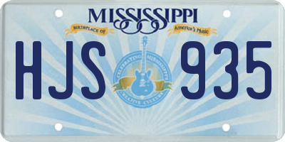 MS license plate HJS935
