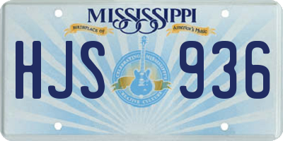 MS license plate HJS936