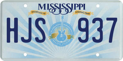 MS license plate HJS937