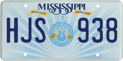 MS license plate HJS938