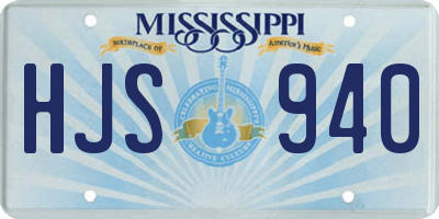 MS license plate HJS940