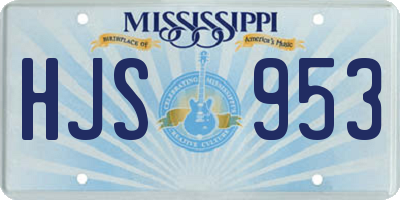 MS license plate HJS953