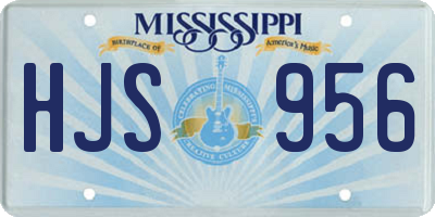 MS license plate HJS956