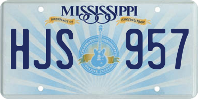 MS license plate HJS957