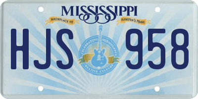 MS license plate HJS958