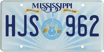 MS license plate HJS962