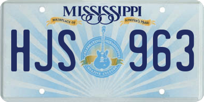 MS license plate HJS963