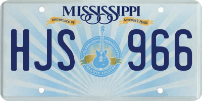 MS license plate HJS966