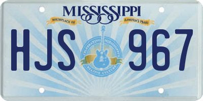 MS license plate HJS967