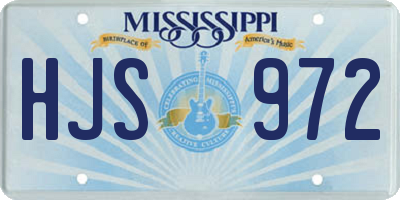 MS license plate HJS972