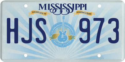 MS license plate HJS973