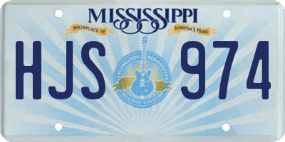 MS license plate HJS974