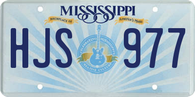 MS license plate HJS977