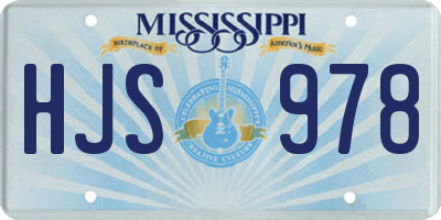 MS license plate HJS978