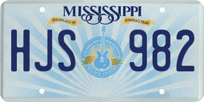 MS license plate HJS982