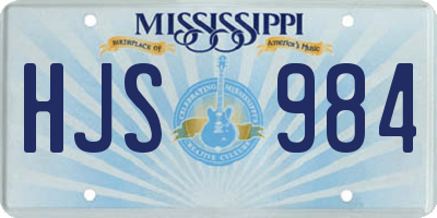 MS license plate HJS984