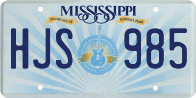 MS license plate HJS985