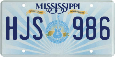 MS license plate HJS986