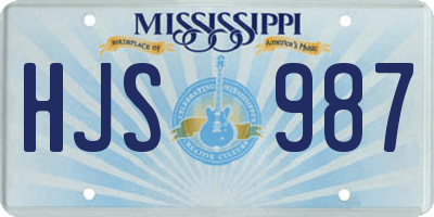 MS license plate HJS987