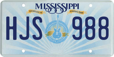 MS license plate HJS988