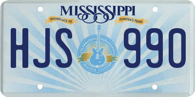 MS license plate HJS990