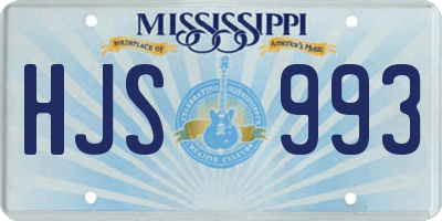MS license plate HJS993