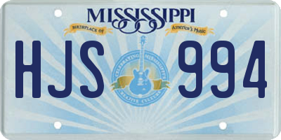 MS license plate HJS994