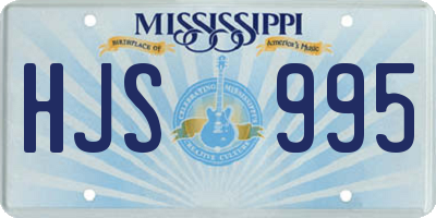 MS license plate HJS995