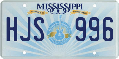 MS license plate HJS996