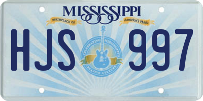 MS license plate HJS997