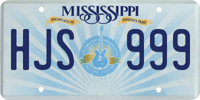 MS license plate HJS999