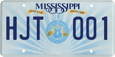 MS license plate HJT001