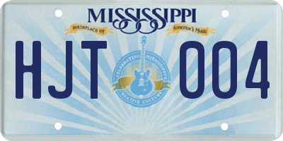 MS license plate HJT004